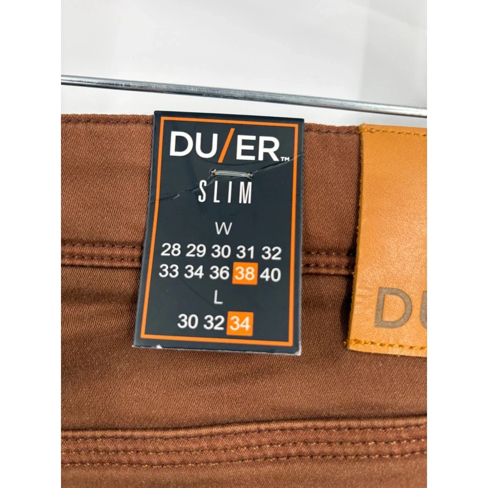 DU/ER Performance Denim N2X Slim Fit Pants Brown 38x34 NEW